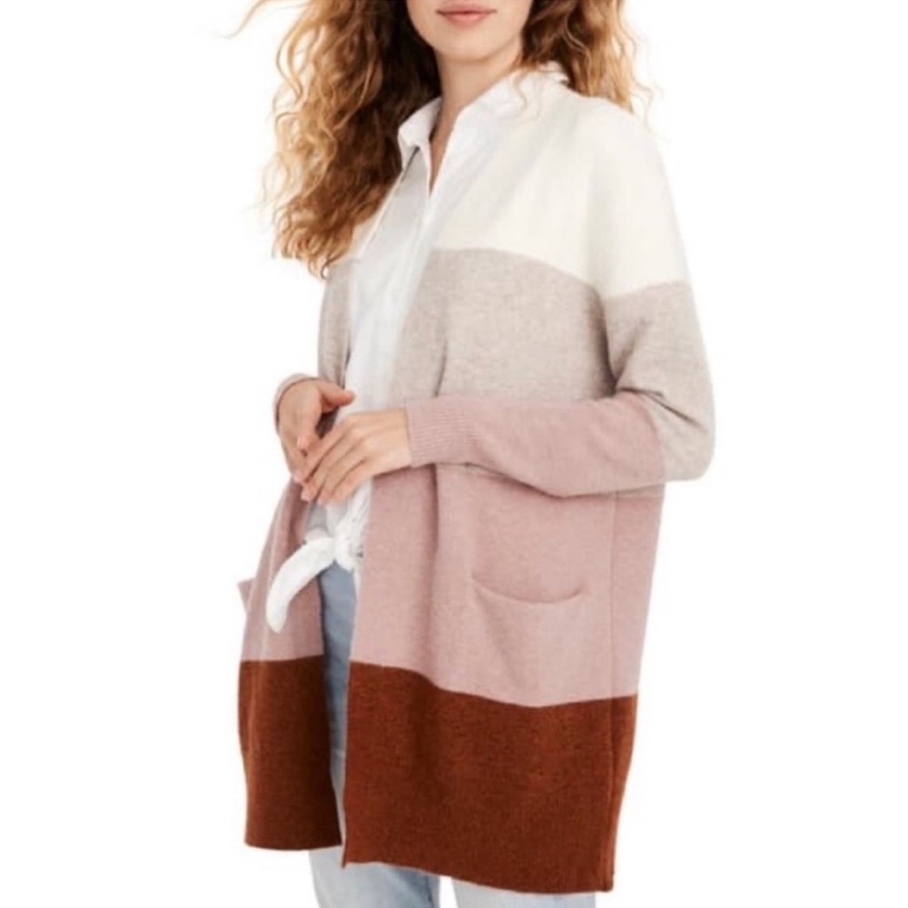 MADEWELL Kent Cardigan Sweater color block new with tags